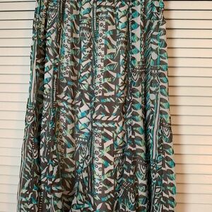 Patterned Gray and Teal Women's Skirt